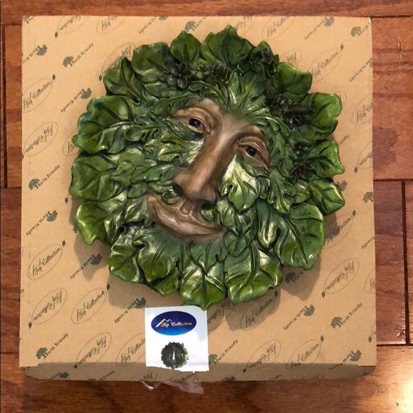 Large beautiful figure Greenman plaque too land